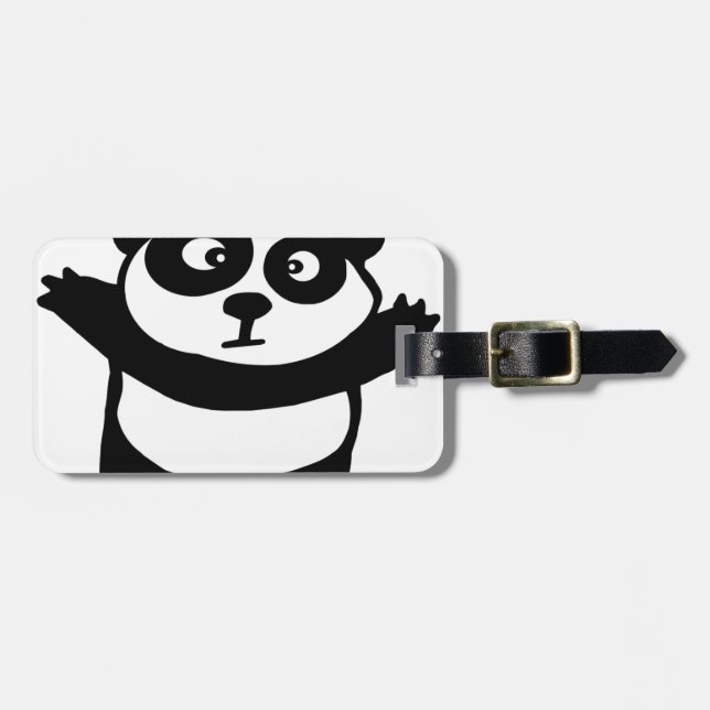 panda luggage tag (Front Horizontal)