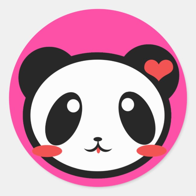 Panda Luv! Classic Round Sticker (Front)