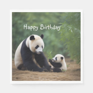 Panda Mama and Baby Napkins