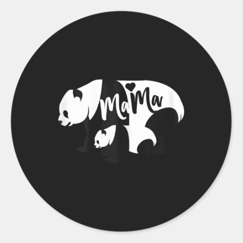 Panda Mama Cub Bear Mom Classic Round Sticker