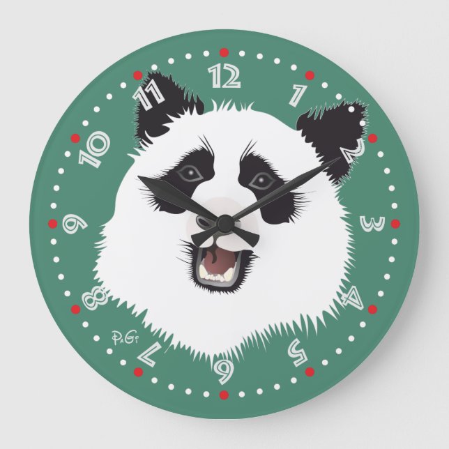 Panda Meeting Large Clock (Front)