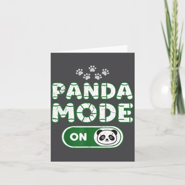 Panda Mode On Funny Animal Bear Lover Owner Costum Card (Front)