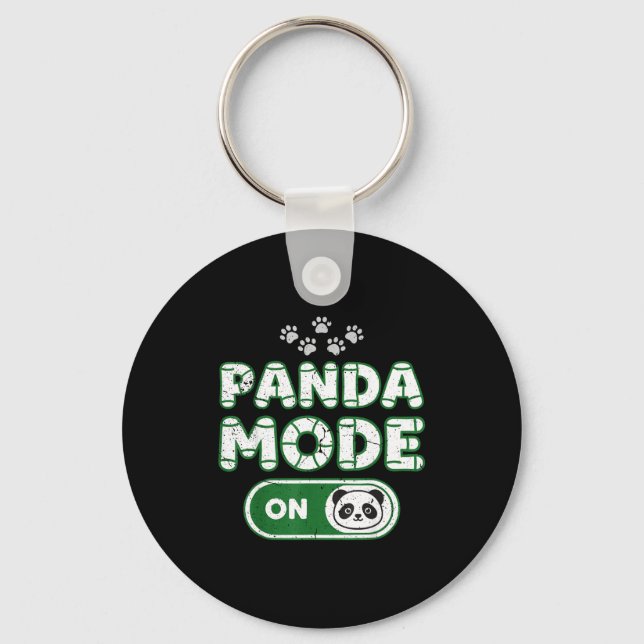 Panda Mode On Funny Animal Bear Lover Owner Costum Keychain (Front)