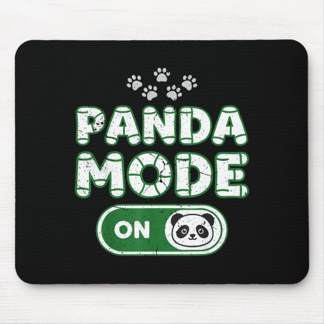 Panda Mode On Funny Animal Bear Lover Owner Costum Mouse Pad (Front)