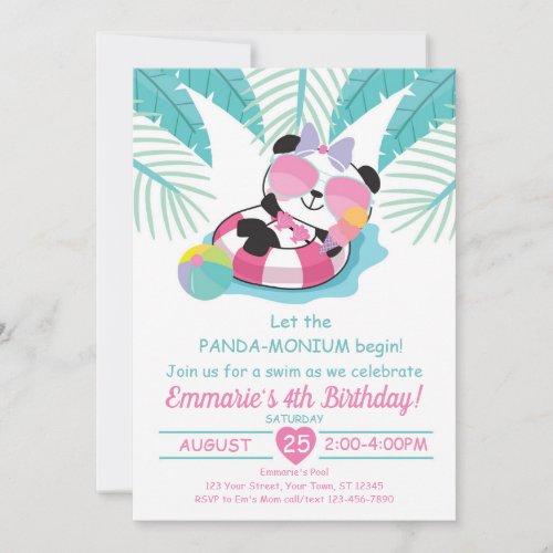 Panda_monium Birthday Party Invitation Panda Bear
