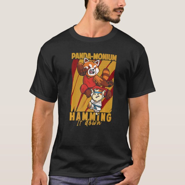 Panda Monium Hamming It Down  Red Panda  1 T-Shirt (Front)