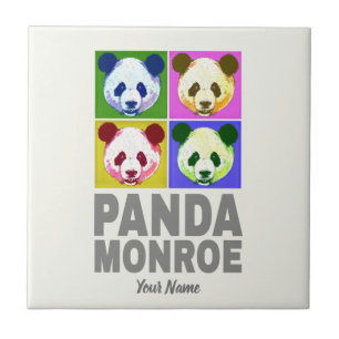 Panda Monroe Bear Pop Art Portrait Ceramic Tile