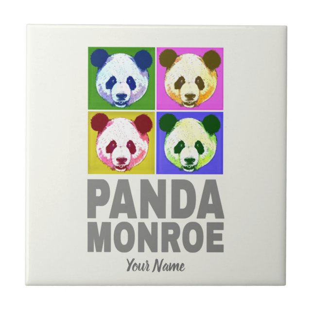 Panda Monroe Bear Pop Art Portrait Ceramic Tile (Front)
