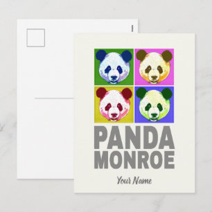 Panda Monroe Bear Pop Art Portrait Holiday Postcard