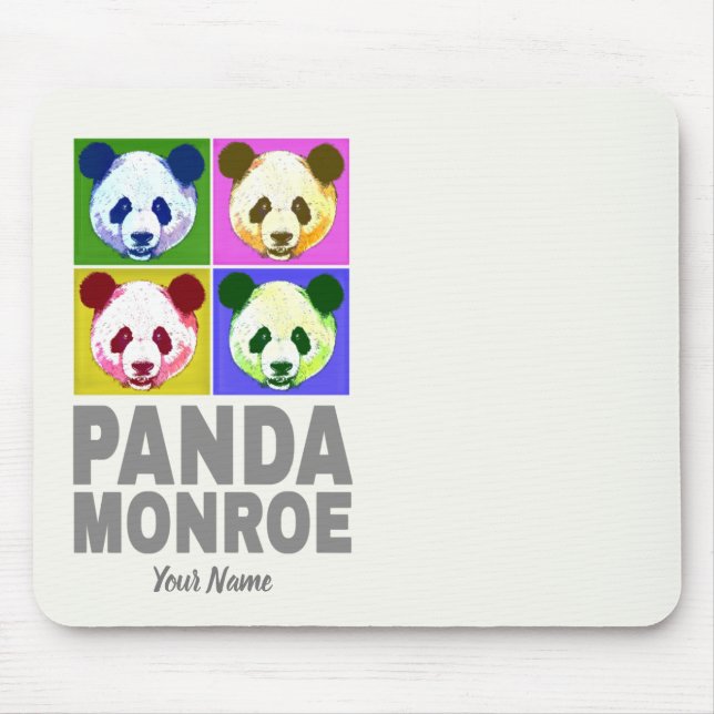 Panda Monroe Bear Pop Art Portrait Mouse Pad (Front)
