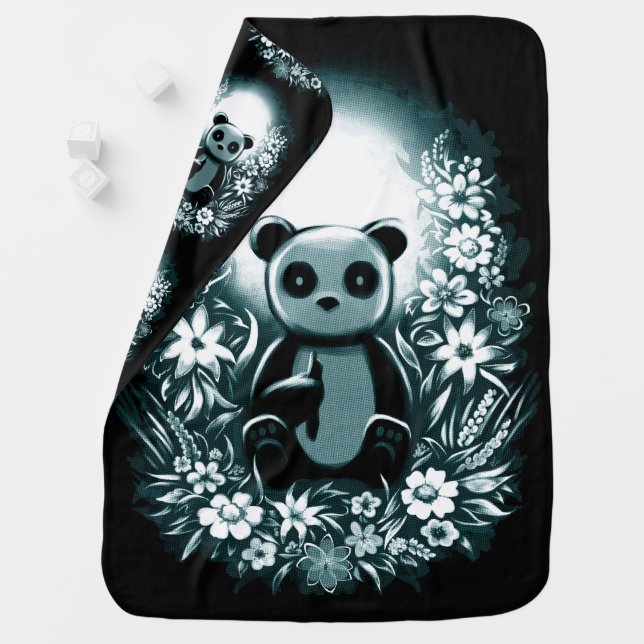 Panda Moon Baby Blanket (In Situ)