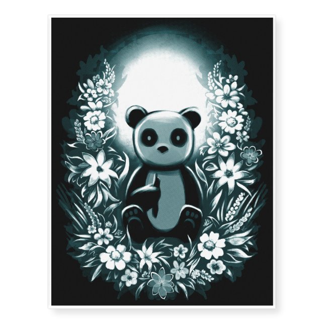 Panda Moon Temporary Tattoos (Front)