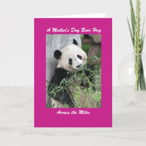 Panda Mothers Day Bear Hug Across the Miles Pink Card