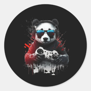 Panda Music Dj Controller Gaming Panda Classic Round Sticker