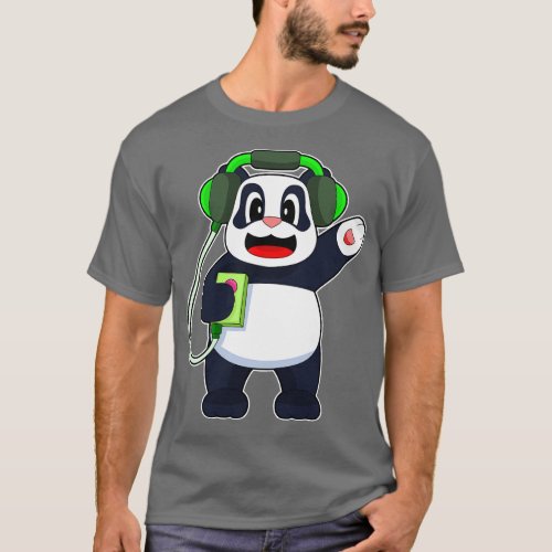 Panda Musician Headphone Music T_Shirt