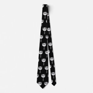 Panda Nerd - Black and White  Neck Tie