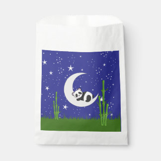 Panda New Baby on Moon Favor Bag