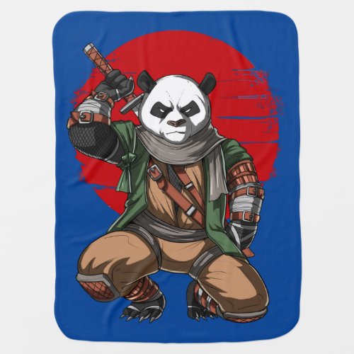 Panda Ninja Samurai Baby Blanket
