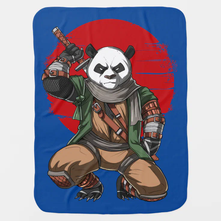 Panda Ninja Samurai Baby Blanket | Zazzle
