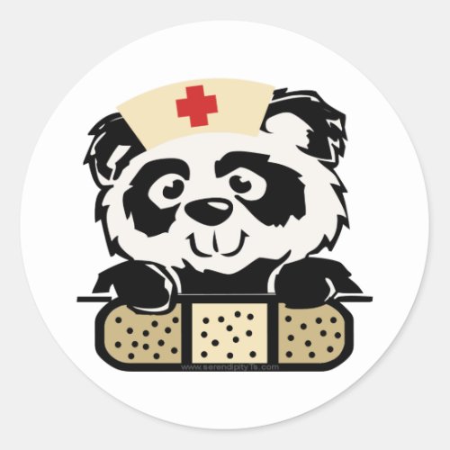 Panda Nurse Classic Round Sticker