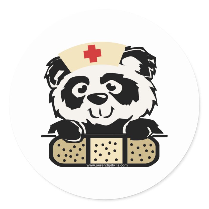 Panda Nurse Round Sticker