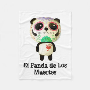 Panda of The Day of The Dead Fleece Blanket