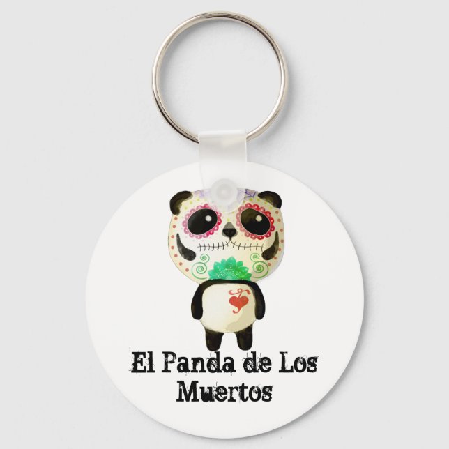 Panda of The Day of The Dead Keychain (Front)