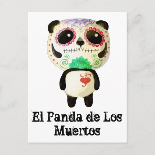 Panda of The Day of The Dead Postcard