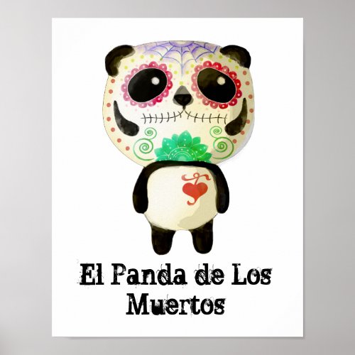 Panda of The Day of The Dead Poster