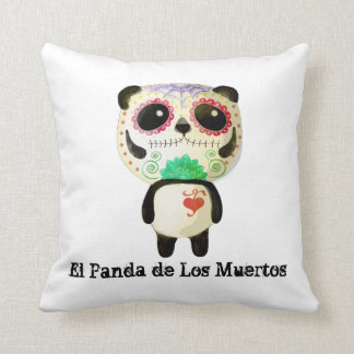 Panda of The Day of The Dead Throw Pillow
