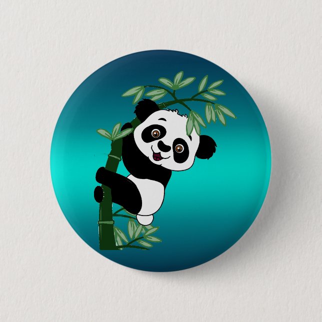 Panda on Bamboo Button (Front)