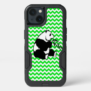 Panda on Irish Green Chevron iPhone 13 Case