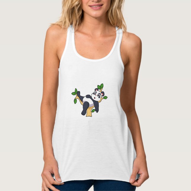 Panda on Tree Tank Top (Front)