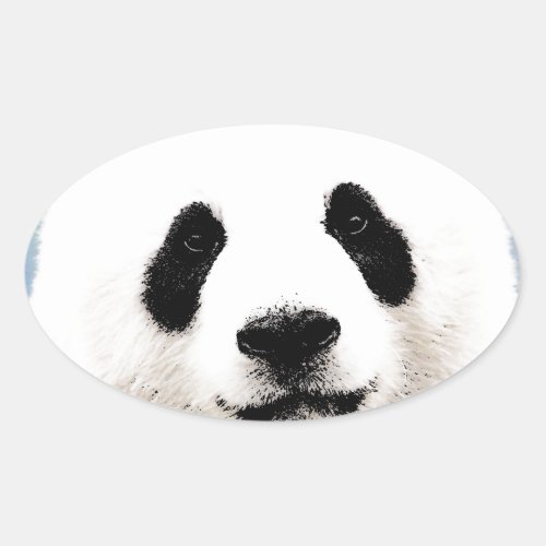 Panda Oval Sticker