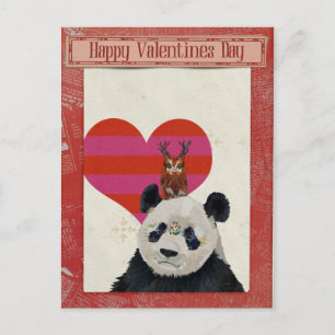 PANDA & OWL VALENTINE'S Postcard