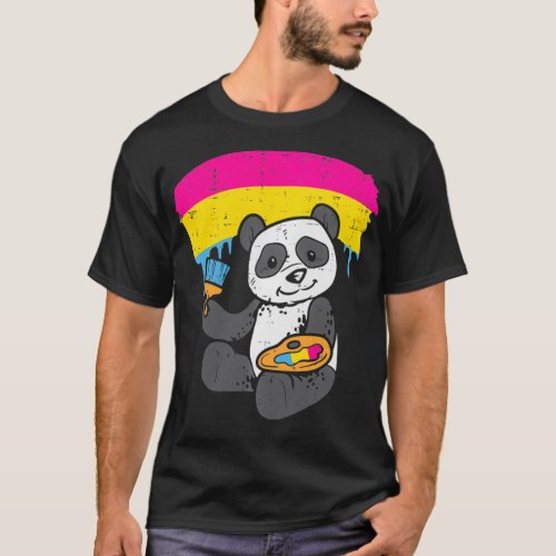 Panda Painting Panseual Cute Pan Pride Flag Bear M T_Shirt