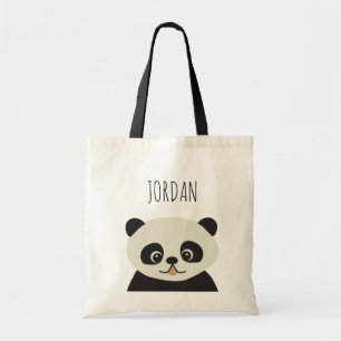 Panda Pal: Personalized Panda Illustration Tote Ba Bag