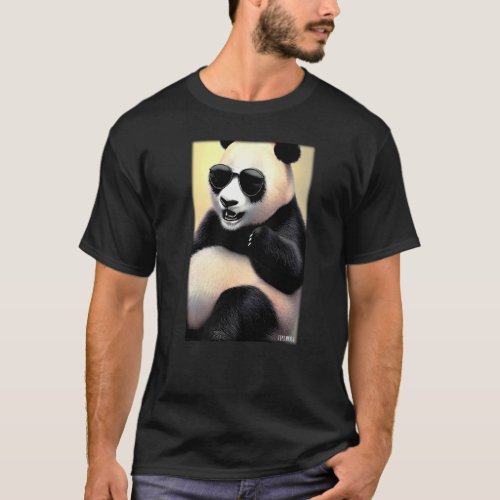 Panda Panda Bear Sunglasses Wildlife Animals Zoo F T_Shirt