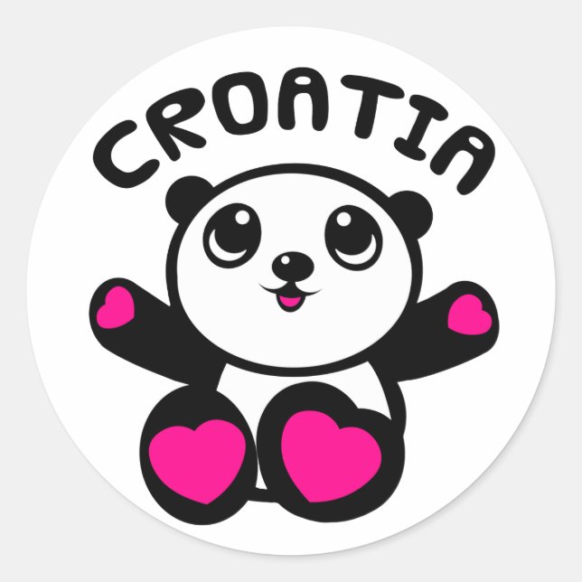 Panda Panda Croatia Classic Round Sticker (Front)