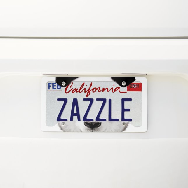 Panda Panda License Plate Frame (On Car)