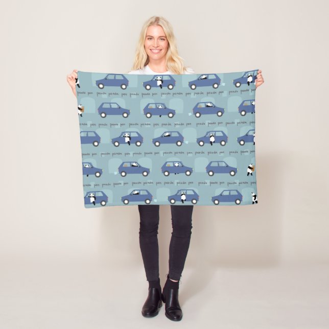 Panda Panda Pan Navy Fleece Blanket (In Situ)