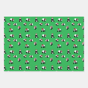 Panda Panda Panda Santa Claus Christmas Bear Wrapping Paper Sheets