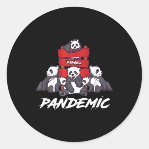 Panda Pandemic Panda Classic Round Sticker
