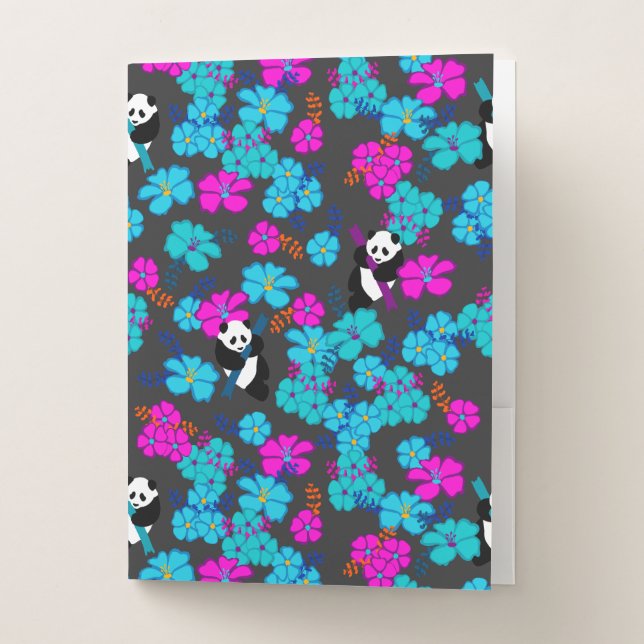Panda Paradise Bloom Pocket Folder (Front)