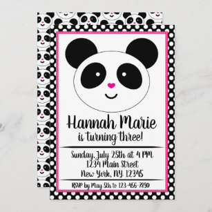 Panda Birthday Invitations Zazzle