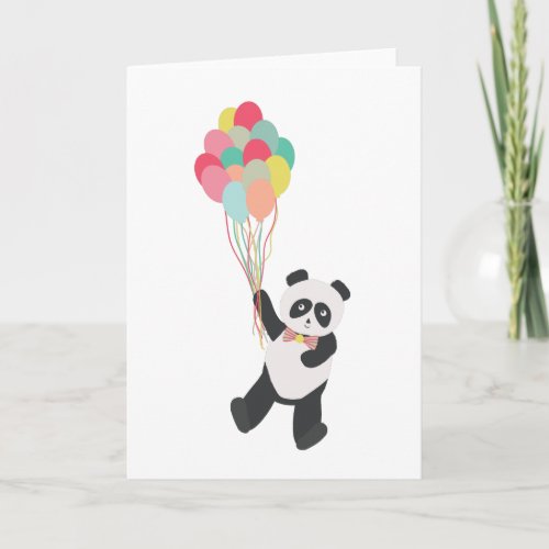Panda Party _ Birthday Panda with Balloons Card