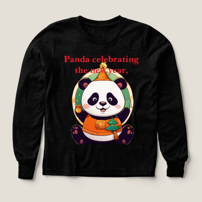 Panda Party — Cartoon New Year Tri-Blend Shirts (Design Front)