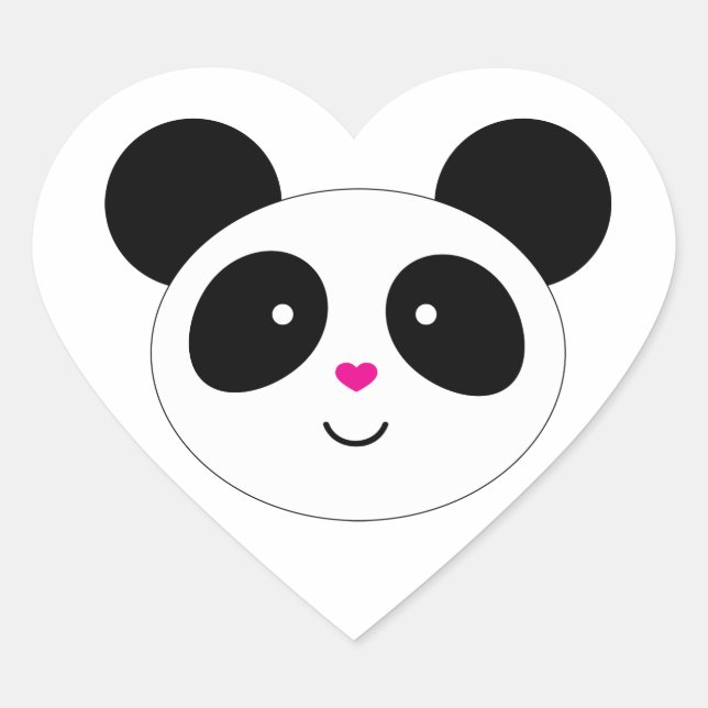 Panda Party Heart Sticker (Front)