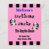 Panda Party Invitation (Back)