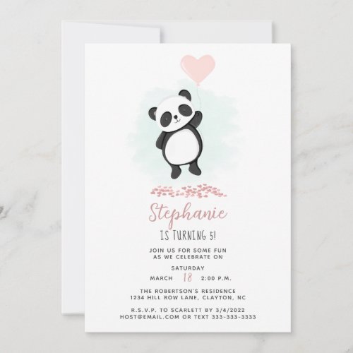 Panda Party Invitation